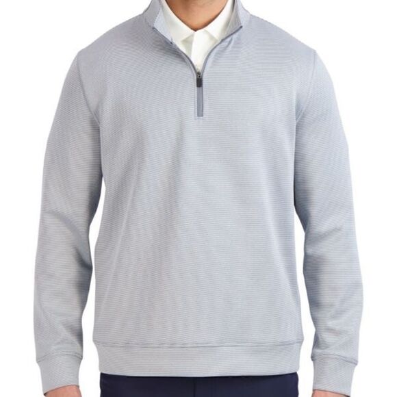 NWT Hickey Freeman Quarter Zip Pullover Medium Grey Mens Sz M - Picture 1 of 7